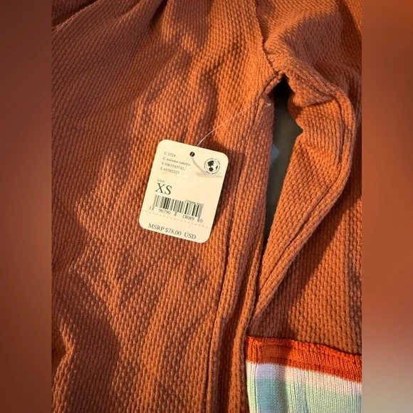 NWT Free People Mikah Layering Cuff Autumn Combo Top Long Sleeve Shirt - Picture 9 of 10